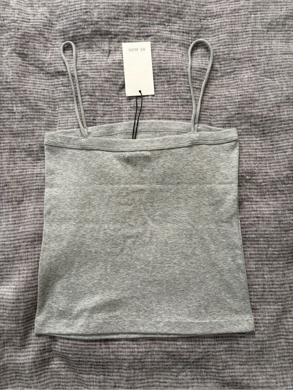 Brand NWT St. Agni Organic Cotton Square Neck Cami - Grey Marle size S - Picture 5 of 6